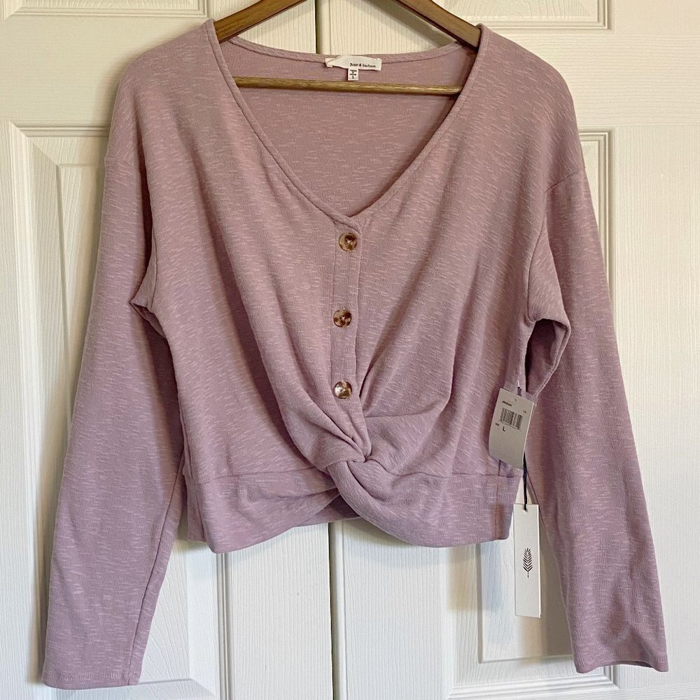 june & hudson - Lil blush twist front crop top